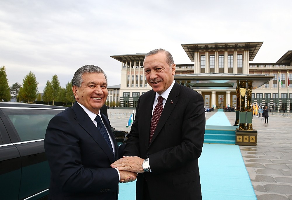 Özbekistan Cumhurbaşkanı Mirziyoyev Beştepe'deki Saray'da