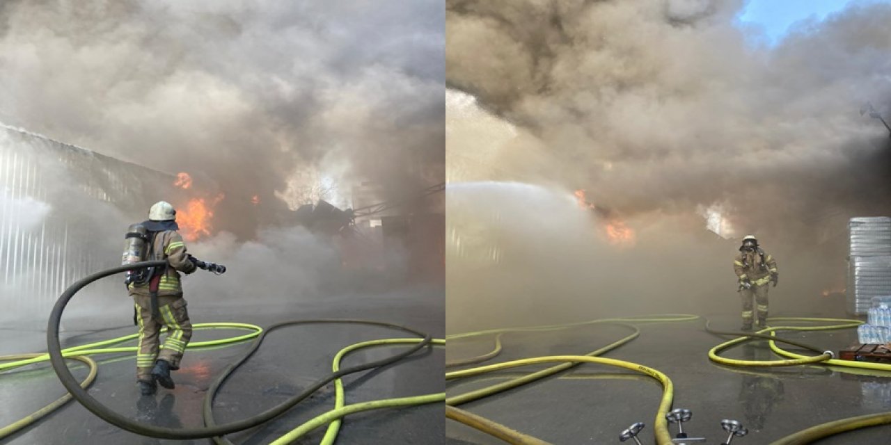 İstanbul'da geri dönüşüm tesisinde yangın çıktı