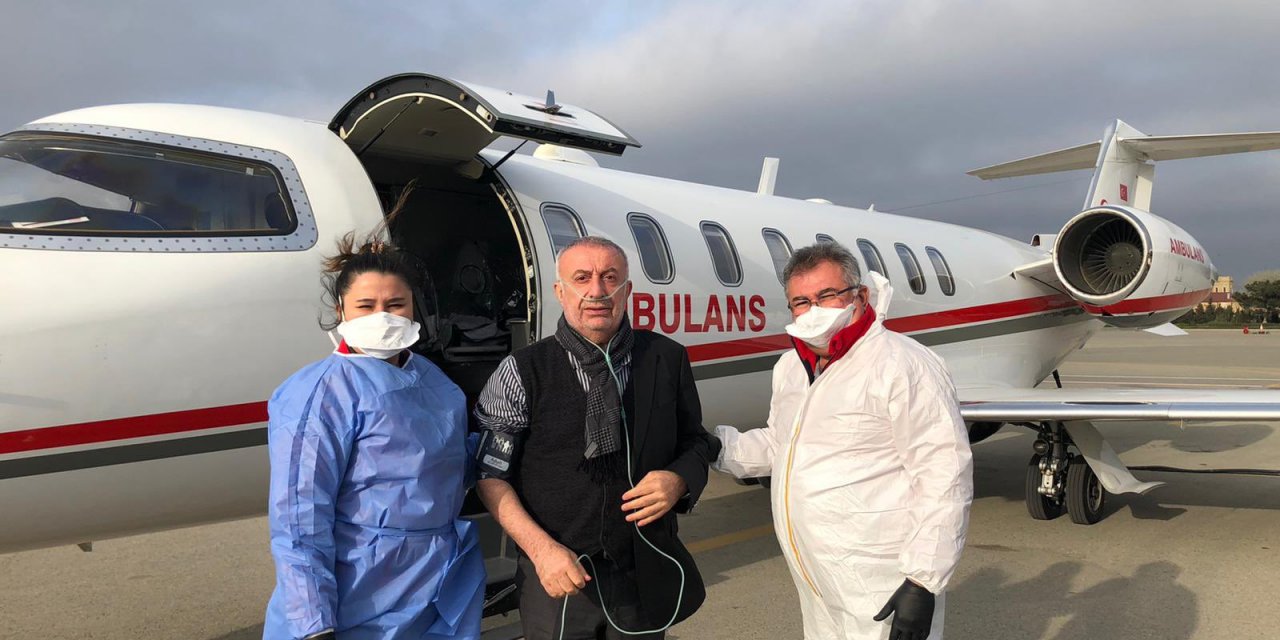 Azerbaycan'da koronavirüse yakalanan Surur Aydın ambulans uçakla Türkiye'ye getirildi