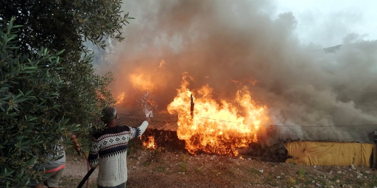 Muğla'da yangın: Buzdolabı patladı