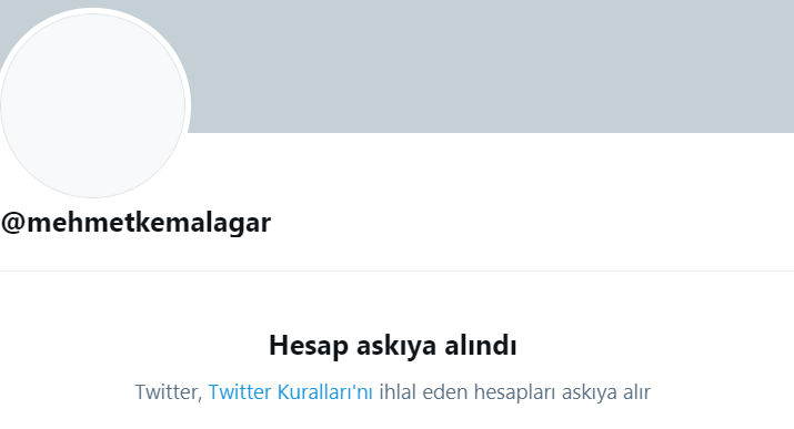 Twitter, 'Mehmet Kemal Ağar' isimli hesabı askıya aldı