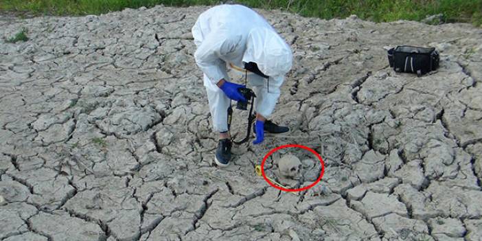 Sulama kanalına dökülen balçıktan, insan kafatası çıktı