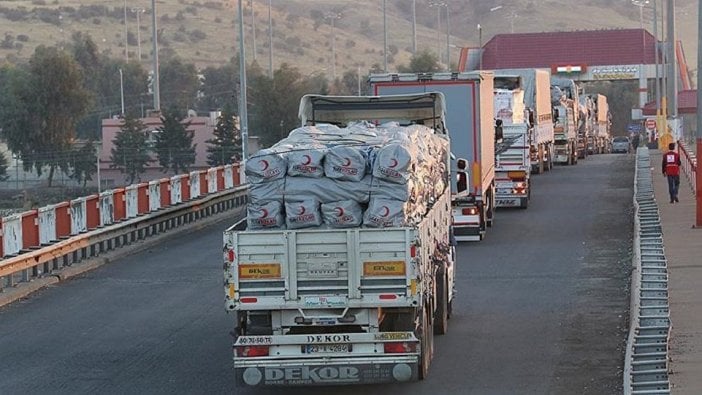 Kızılay'ın yardım konvoyu depremden etkilenen Irak'a ulaştı