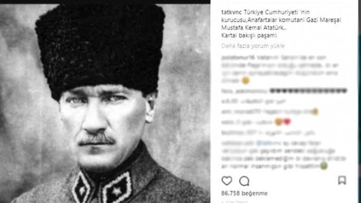 Kıvanç Tatlıtuğ’un Atatürk paylaşımına tepki