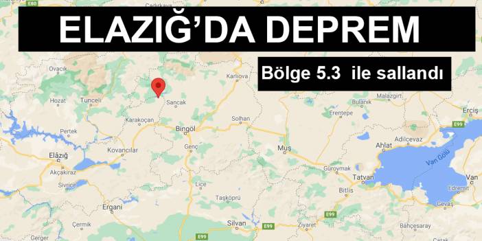 Elazığ'da 5.3 büyüklüğünde deprem