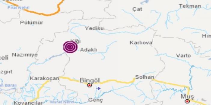 Bingöl'de 4,3 büyüklüğünde deprem