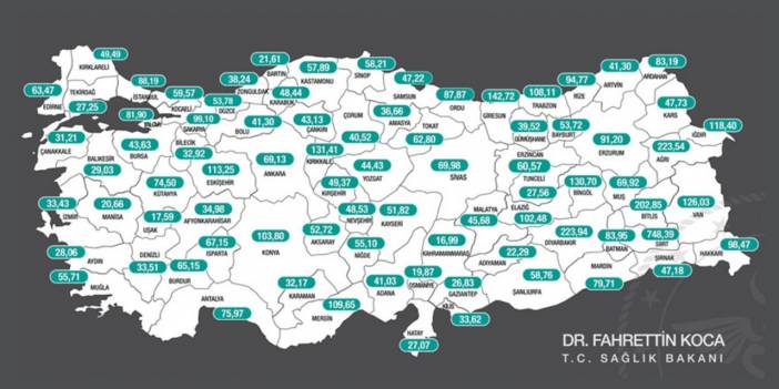 Türkiye'de vaka sayıları 80 ilde artarken sadece Bolu'da düştü