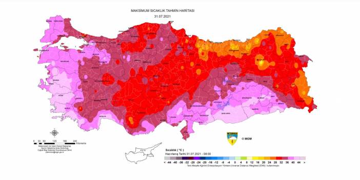 Meteoroloji'den haritalı 'sıcak hava' uyarısı