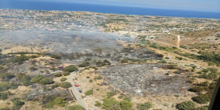 MSB: Girne bölgesinde başlayan yangına bir İHA ve bir helikopterle destek sağlandı