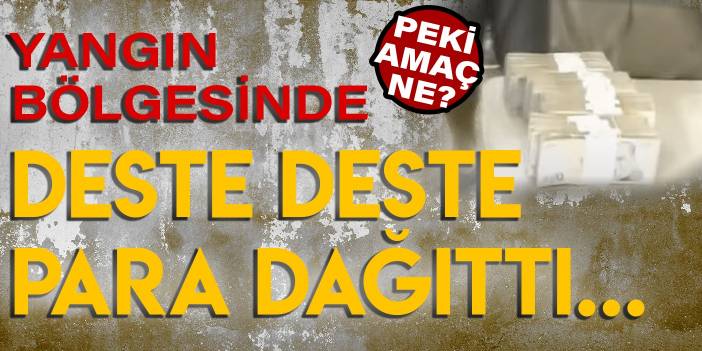 Yangın bölgesinde deste deste para dağıttı. Peki amaç ne?