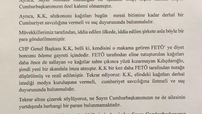 Erdoğan'ın avukatı: Kılıçdaroğlu belgeleri Cumhuriyet Savcılığına verip suç duyurusunda bulunsun