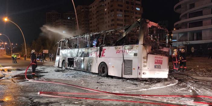 Ankara'da yolcu otobüsü yandı: 1 ölü, 20 yaralı