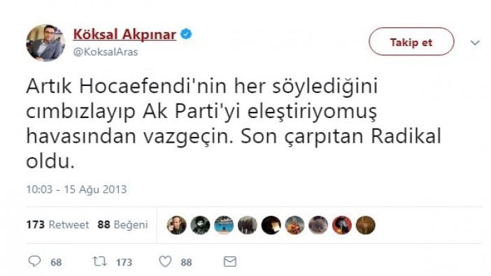 Zarrab'ın rüşvet ifadesine "Tutarlı değil" diyen TRT çalışanı daha önce "Hocaefendi" diye yazmış!