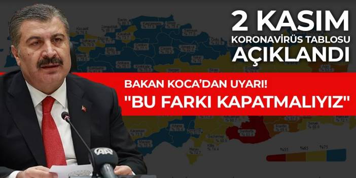 2 Kasım koronavirüs tablosu açıklandı