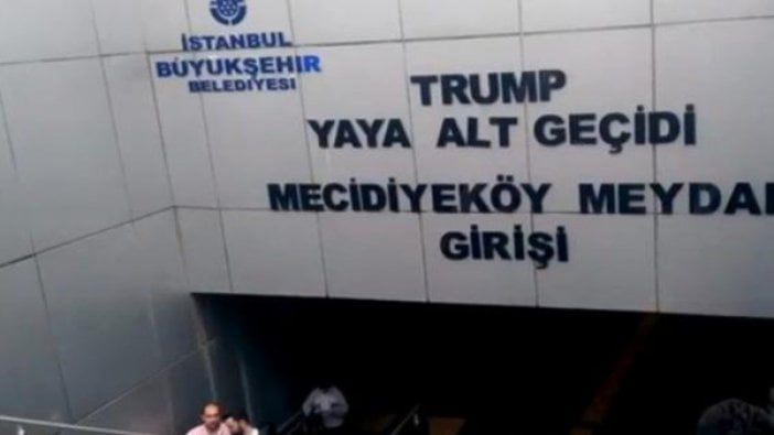 Şişli'de Trump tabelaları kaldırıldı