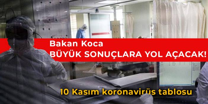 10 Kasım koronavirüs tablosu açıklandı