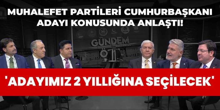 Muhalefet partileri cumhurbaşkanı adayı konusunda anlaştı! 'Adayımız 2 yıllığına seçilecek'