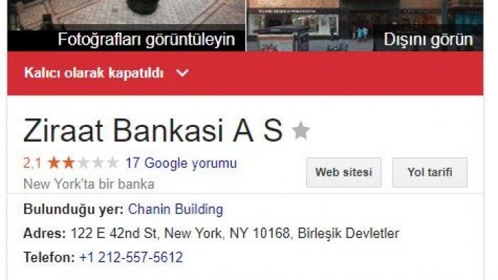 Ziraat Bankası New York Şubesi’ni kapattı!