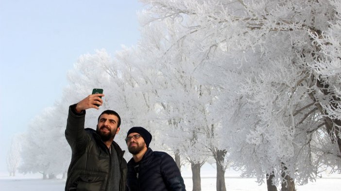 Erzurum tamamen dondu! Kartpostallık görüntüler ortaya çıktı