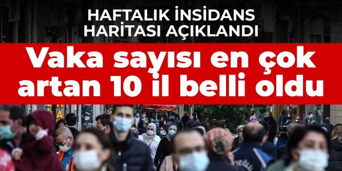 Haftalık insidans haritası açıklandı: Vaka sayısı en çok artan 10 il belli oldu