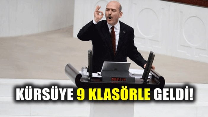 Süleyman Soylu kürsüye 9 klasörle gelip CHP'ye yüklendi!