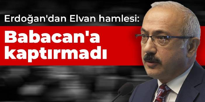 Erdoğan'dan Elvan hamlesi: Babacan'a kaptırmadı