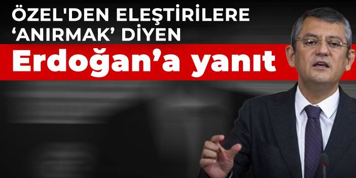 Özel'den eleştirilere ‘anırmak’ diyen Erdoğan’a yanıt