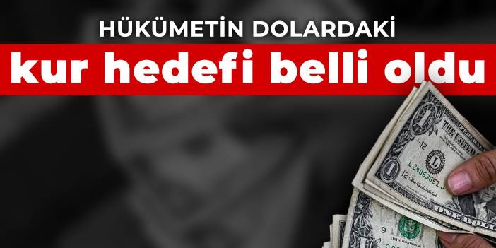 Hükümetin dolardaki kur hedefi belli oldu