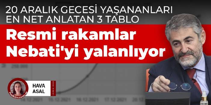 20 Aralık gecesi yaşananları en net anlatan 3 tablo: Resmi rakamlar Nebati'yi yalanlıyor