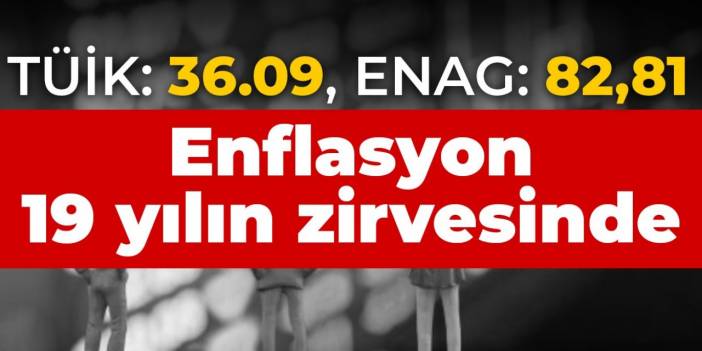 Enflasyonu 19 yılın zirvesinde: TÜİK: yüzde 36.08 ENAG: yüzde 82.81