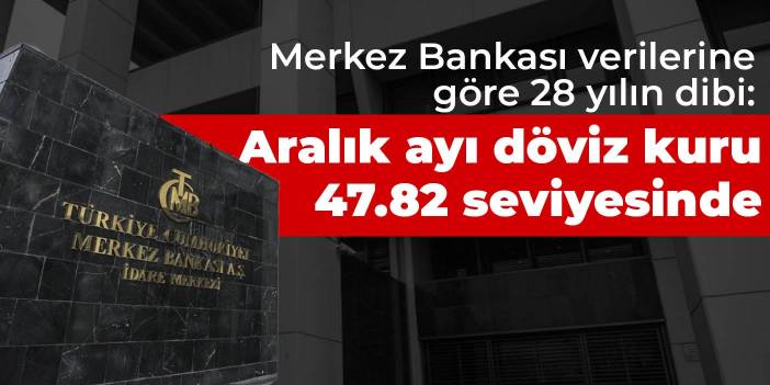 Merkez Bankası verilerine göre 28 yılın dibi: Aralık ayı döviz kuru 47.82 seviyesinde