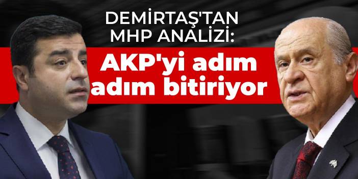 Demirtaş'tan MHP analizi: AKP'yi adım adım bitiriyor