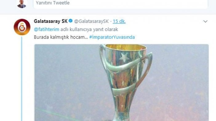 Fatih Terim'in tweetine, Galatasaray resmi hesabından cevap!