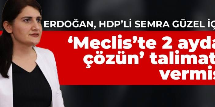 Erdoğan, HDP’li Semra Güzel için ‘Meclis’te 2 ayda çözün’ talimatı vermiş