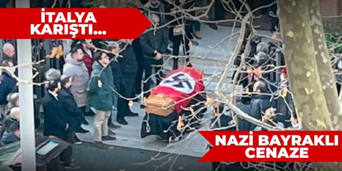 İtalya'da Nazi bayraklı cenaze