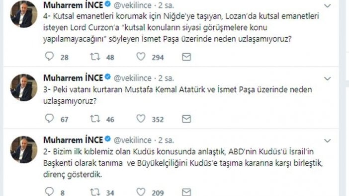 CHP'li İnce’den AKP'ye kritik Atatürk ve İnönü sorusu: Neden uzlaşamıyoruz?