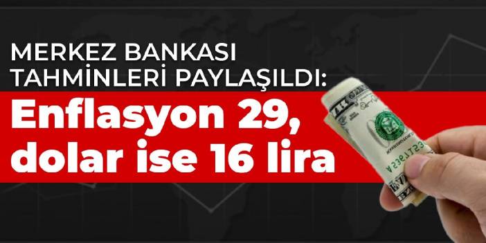 Merkez Bankası tahminleri paylaşıldı: Enflasyon 29, dolar ise 16 lira