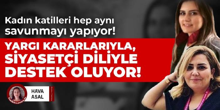 Kadın katilleri hep aynı savunmayı yapıyor!  Yargı kararlarıyla, siyasetçi diliyle destek oluyor!