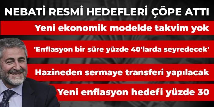 Nebati resmi hedefleri çöpe attı: Yeni ekonomik modelde takvim yok, enflasyon yüzde 40'larda seyredecek...