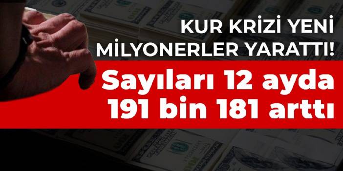 Kur krizi yeni milyonerler yarattı! Sayıları 12 ayda 191 bin 181 arttı