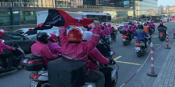 Yemeksepeti kuryelerinden İstanbul’da protesto