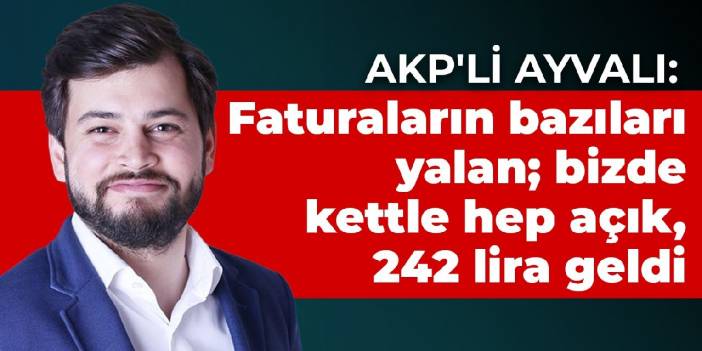 AKP'li Ayvalı: Faturaların bazıları yalan; bizde kettle hep açık, 242 lira geldi