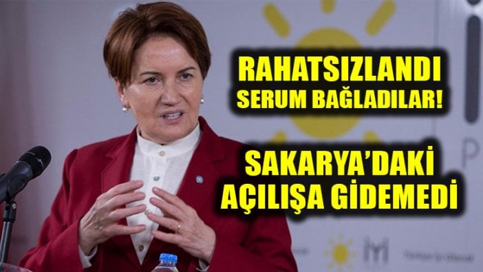 Meral Akşener, İYİ Parti'nin Sakarya’daki programına rahatsızlığı nedeniyle katılamadı