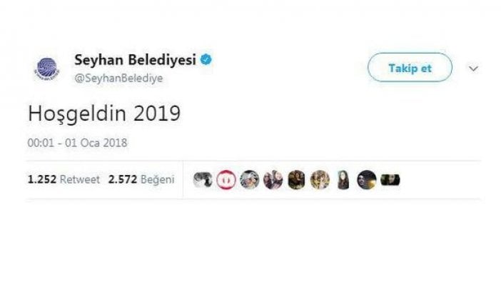 Yeni yılın ilk dakikalarında sosyal medyada bu tweet konuşuldu