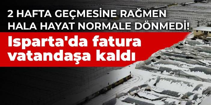 2 hafta geçmesine rağmen hala hayat normale dönmedi! Isparta'da fatura vatandaşa kaldı