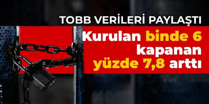 TOBB verileri paylaştı! Kurulan şirket sayısı binde 6, kapanan şirket sayısı yüzde 7,8 arttı