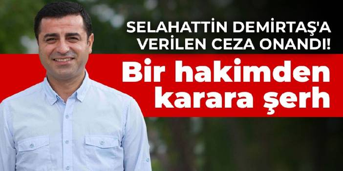 Selahattin Demirtaş'a verilen ceza onandı! Bir hakimden karara şerh