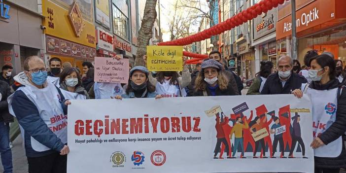 Özel öğretim kurumları öğretmenleri insanca yaşam ve maaş talebiyle bir araya geldi