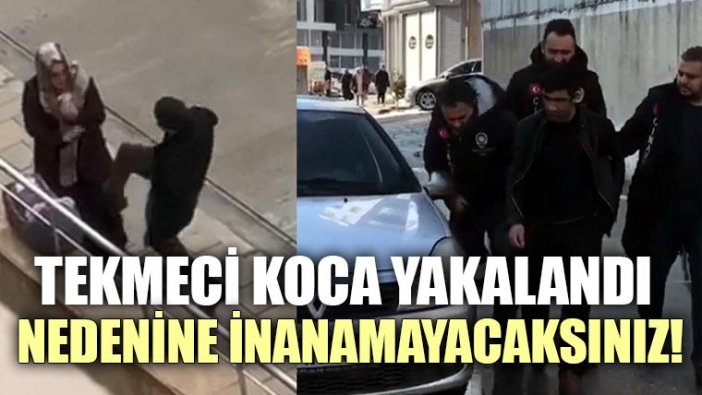 Karısına tekme atan koca yakalandı