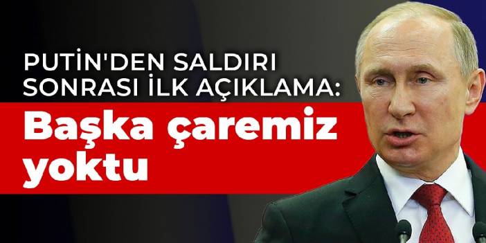 Putin: Başka çaremiz yoktu